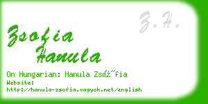 zsofia hanula business card